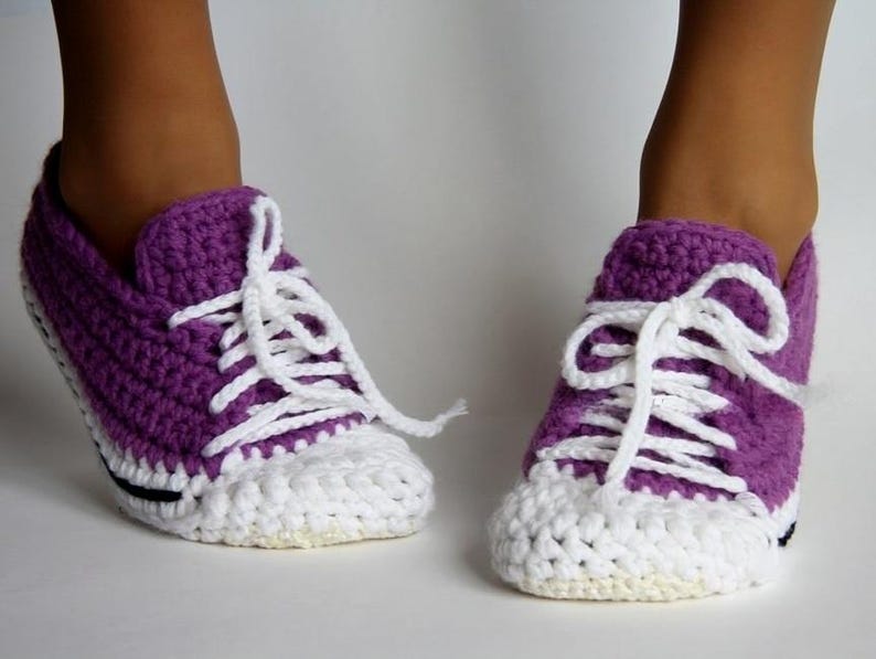 Quick Easy Crochet Pattern Sneaker Slippers, Sport Shoe Sock Digital PDF for Adults & Teens, Instant Download Beginner Friendl
