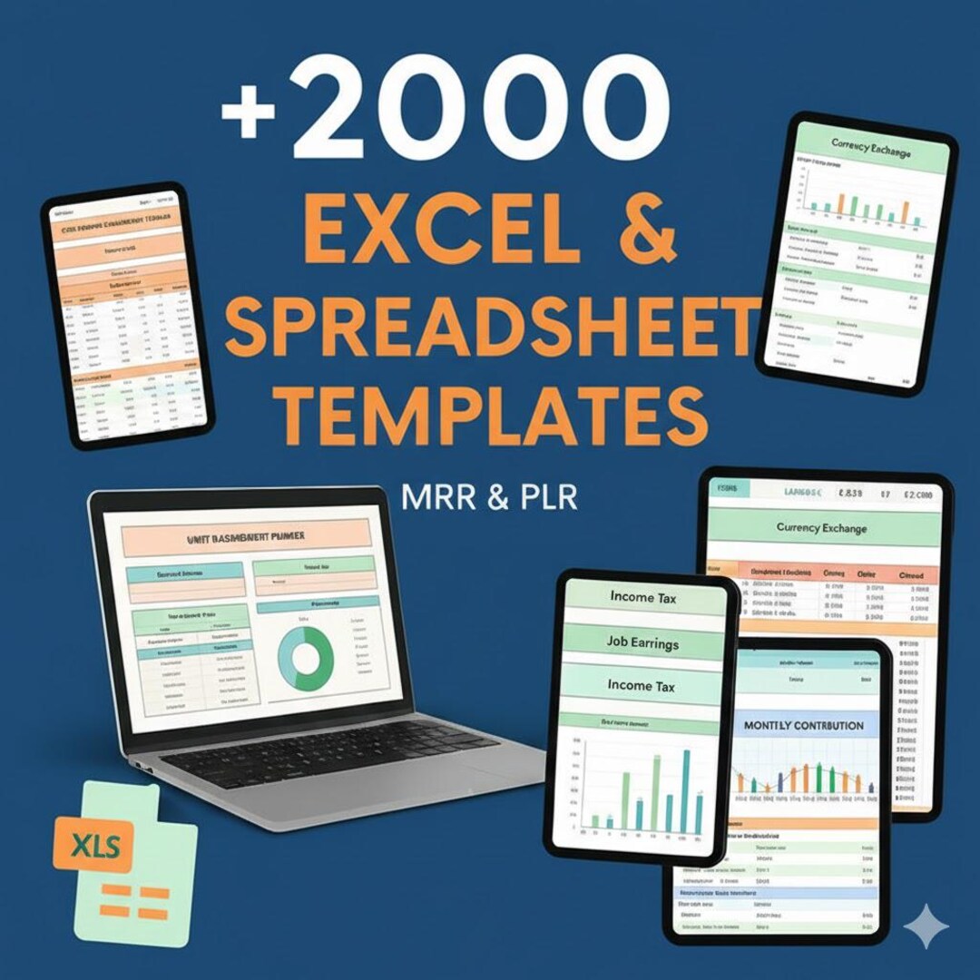 2000+ PLR Spreadsheet Templates | Excel & Google Sheets (MRR) (digital ...