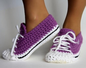 Crochet Sneaker Slippers Pattern: Easy Sport Shoe Socks (PDF Download)