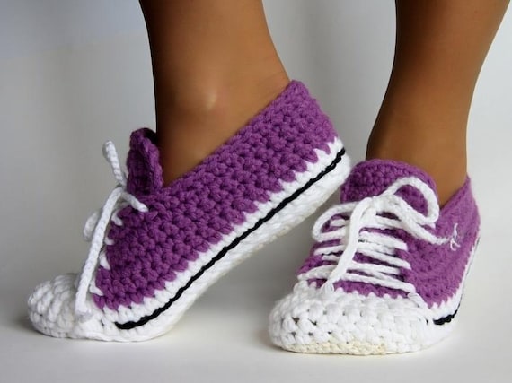 Crochet Sneaker Slippers Pattern: Easy Sport Shoe Socks (PDF Download)