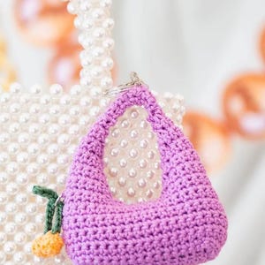 Crochet Mini Purse Charm – Handcrafted Bag Charm Keychain, Cute Yarn Accessory for Handbags, Backpacks & Gifts