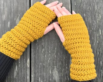 Crochet Fingerless Gloves Pattern: Kind Embrace Wrist Warmers (PDF Download)