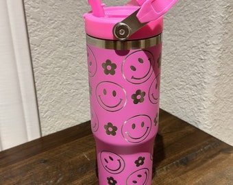 Stanley 30 Oz. IceFlow Flip Straw Tumbler - Stanley Tumbler - Stylish Stanley  Tumbler - Pink Barbie Citron Dye Tie