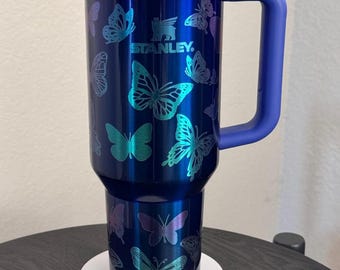 Stanley Star Shine 40oz Tumbler: Laser Engraved Butterfly Edition limited edition Dream Weaver Blue teal purple Butterflies