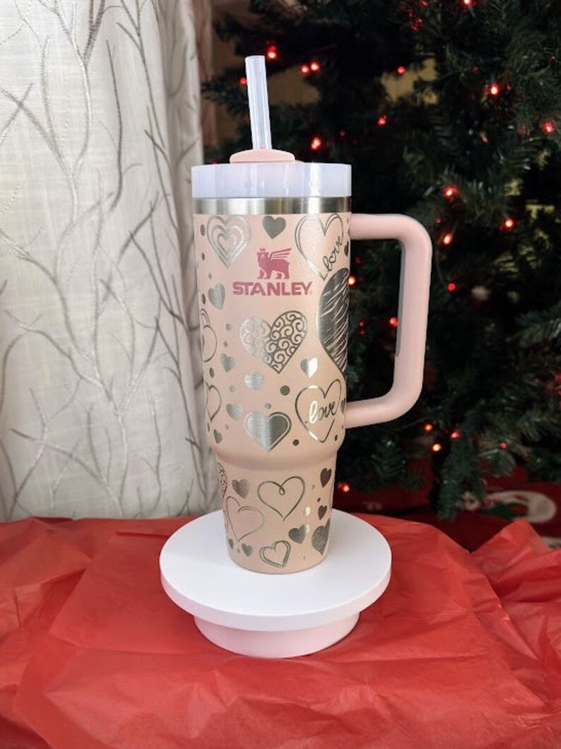 Valentine Stanley Tumbler 30oz Pink Dusk Custom Laser Engraved