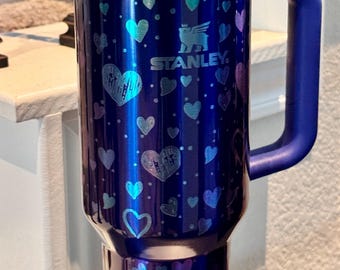 Stanley Star Shine 40oz Tumbler: Laser Engraved Hearts Valentine's Edition target limited edition Dream Weaver sparkling color blue purple