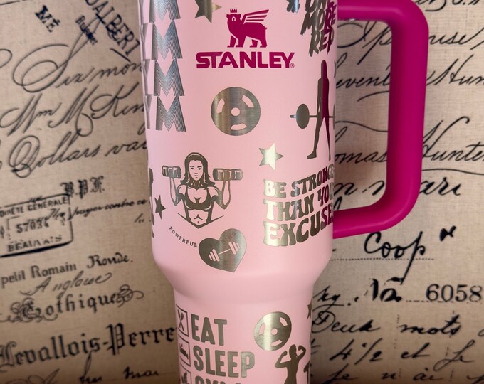 Stanley Tumbler 40oz Flamingo Pink Fitness Cup Cute Gym Stanley Mug