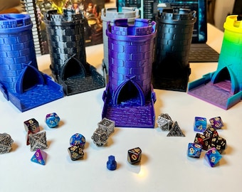 Travel D&D Dice Tower: 3D Printed Castle with Dice Storage