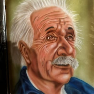 Large Oil Painting of a thoughtful Albert Einstein