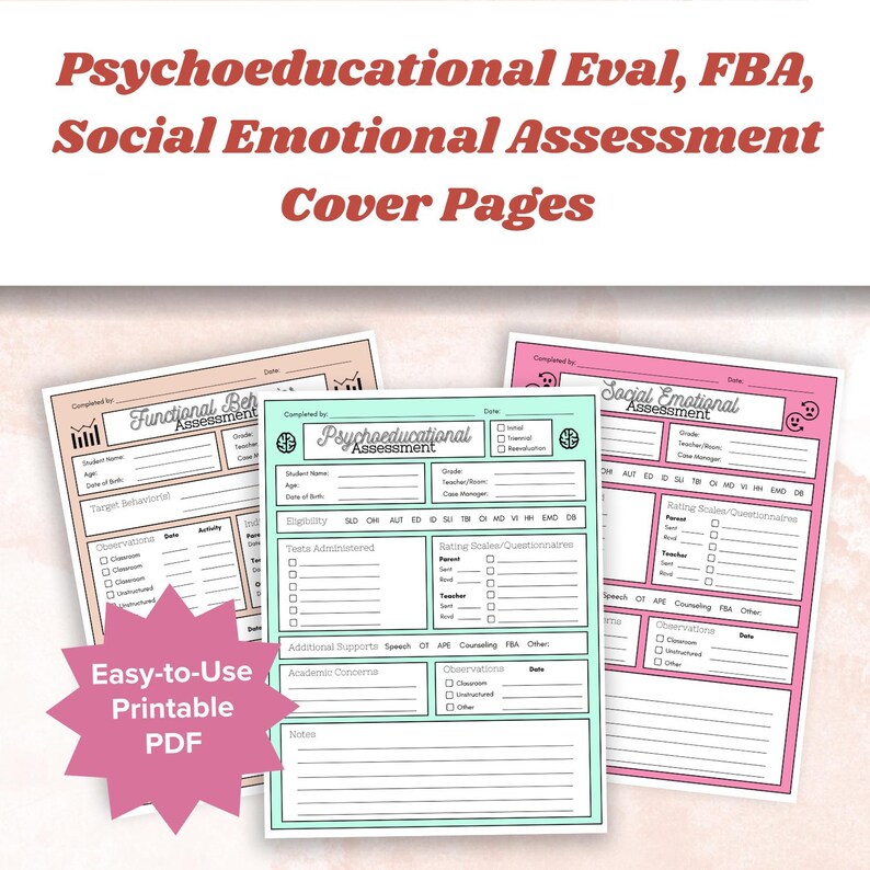 School Psychologist Organization Bundle | Assessment, Evaluation ...