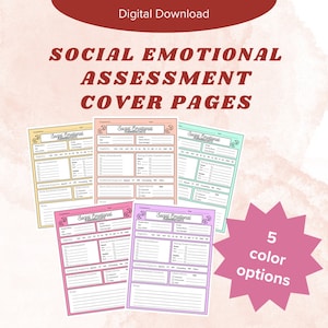 Social Emotional Assessment Organization Cover Page | School ...