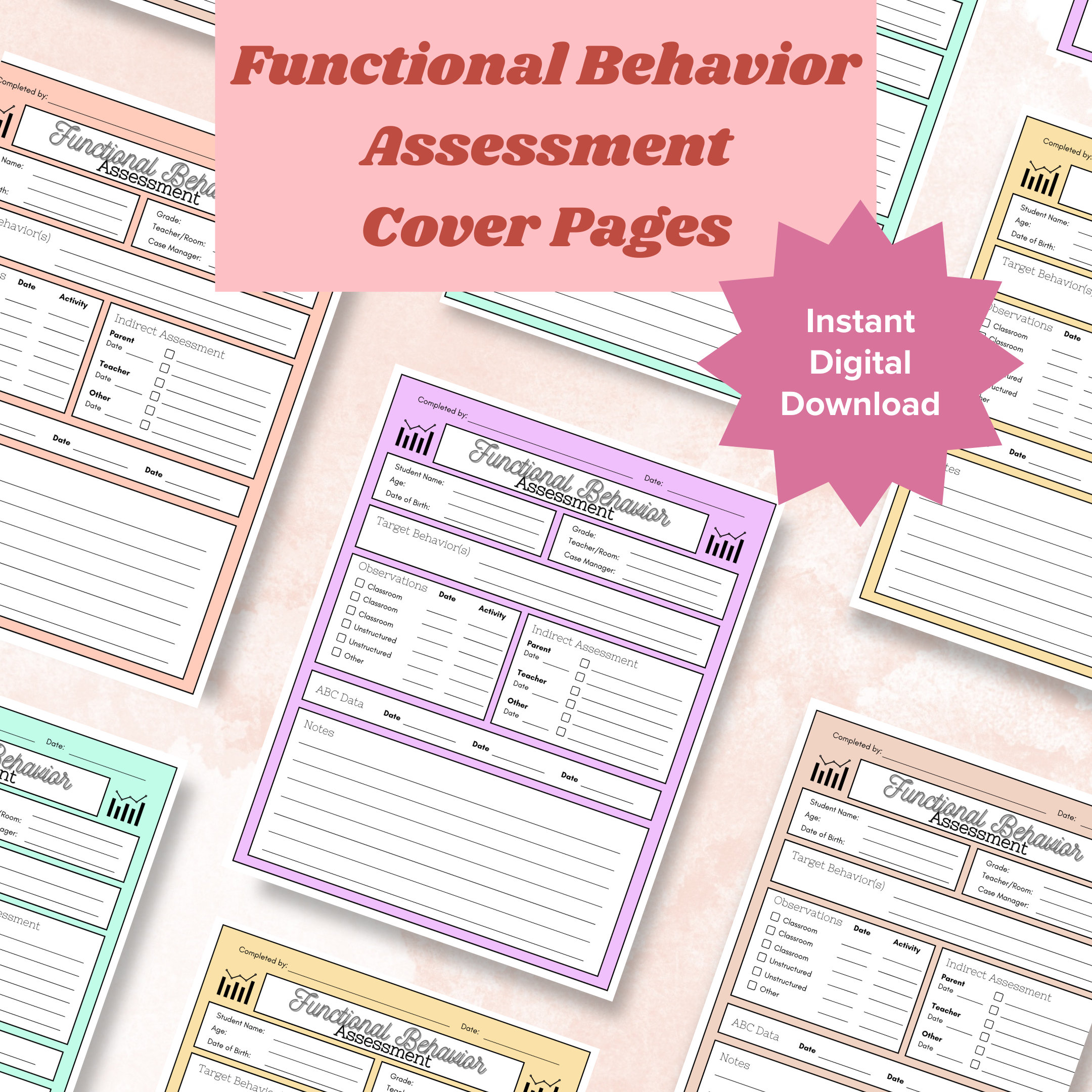 Functional Behavior Assessment Organization Cover Page | School ...
