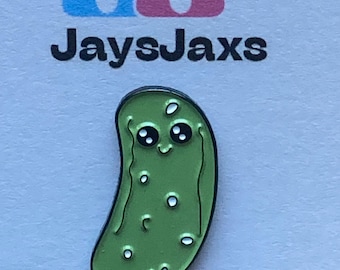 Piper the Pickle Enamel Pin  | Cute Food Pin | Pickle Pin | Happy Pin | Pickle