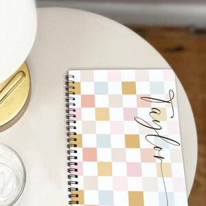 Personalized Retro Notebook Checkered Design Diary Custom for Her ...