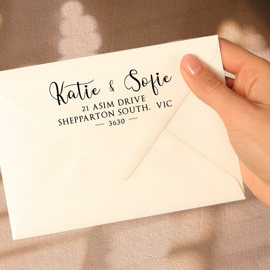 Custom Rubber Address Stamp Selfinking Personalized Return Etsy