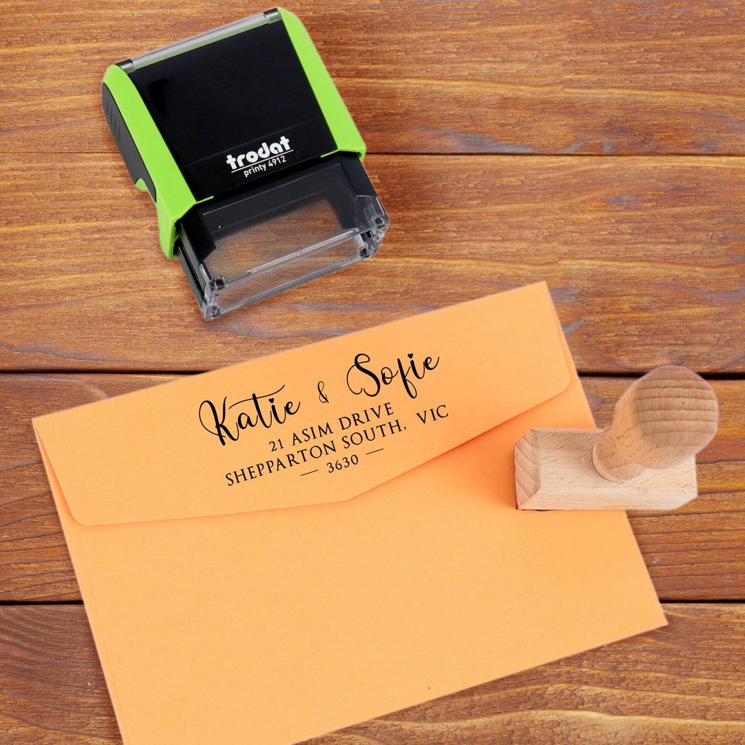 Custom Rubber Address Stamp Selfinking Personalized Return Etsy