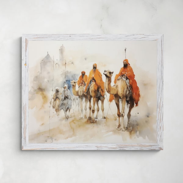 The Wisemen | Digital Download | Nativity Scene of Wisemen | Unique Holiday Gift | Christian Art | Bible Painting Wall Art | Jesus Painting