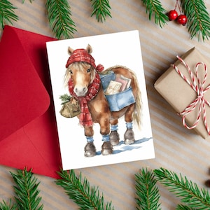 Carte de Noël cheval PNG et SVG de différentes tailles