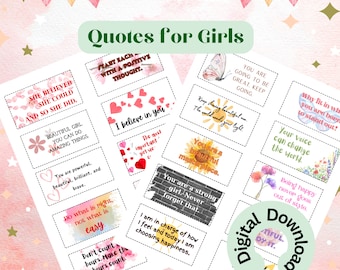 Lunch Box Notes for Girls: Positive Affirmations (Digital Download)