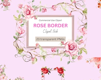 Rose Border Frame PNG Clipart