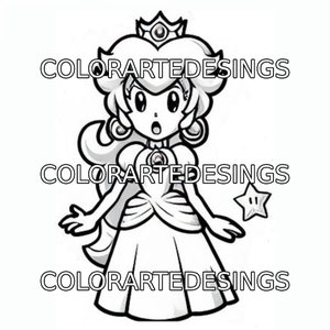 Super Mario Princess Peach for coloring / Super Mario Princess Peach for coloring children. Coloring page