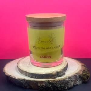 Lemon Scented Soy Wax Jar Candle with Single Wick