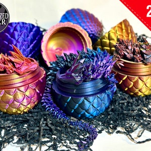 Dragon-Crystal Dragon Egg-3d printed Dragon-Articulated Dragon-3D Printed Sensory Stress Fidget-Articulated Dragon-Fidget-dragon fidget