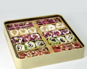 Zest Delites Turkish Delight Candy - 8.8oz Assorted Fruit Flavors Vegan Lokum