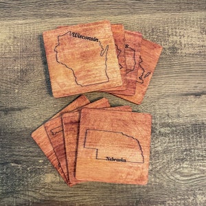 Wooden Coasters For Drinks Durable Wood Material Mug Mats Hollowed