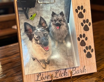 Dog Themed Picture Board: Wood - Oak (Personalized)