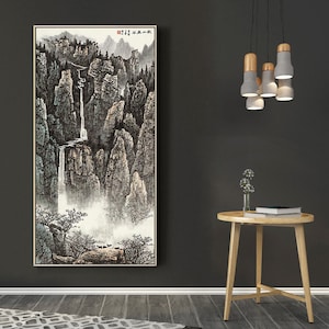 BXS132-Bai XueShi,home office decor,asian art,Chinese landscape painting,Ink Wash Painting,Chinese wall art,giclee print in various sizes