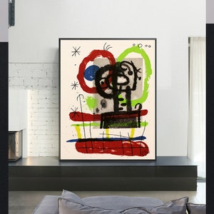 cykeln Cartons-Joan Miro,home office decor,Exhibition Art Print,Museum Exhibition,Vintage Art,Surrealism Art,giclee print in various sizes