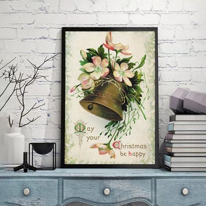 Carte postale de Noël vintage - affiche vintage, décoration de bureau, illustration ancienne, pop art, art mural sur toile, impression d'art, impression jet d'encre en différentes tailles