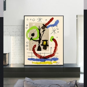 cykeln Cartons-Joan Miro,home office decor,Exhibition Art Print,Museum Exhibition,Vintage Art,Surrealism Art,giclee print in various sizes