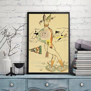 Cadavre Exquis mit Yves Tanguy-Joan Miro, Ausstellungskunstdruck, Museumsausstellung, Vintage-Kunst, Surrealismus-Kunst, Giclée-Druck in verschiedenen Größen