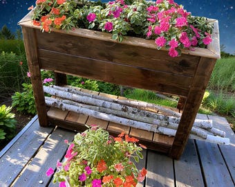 Cedar Raised Garden Bed 37" x 32", Planter with Bottom Shelf, Weatherproof Outdoor Planter Box