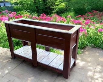 Cedar Raised Garden Planter with Bottom Rack – 40" x 13" x 24"