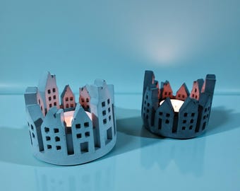 Borg - Concrete House Wreath | Fireproof | Cozy Atmosphere | Felt Feet | Christmas Time | Candle Holder | Advent | Wreath | Handworkz