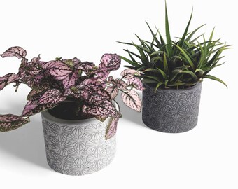 Tikko - Waterproof concrete planter Ø=10 cm | Flower pot | Planter | Grey & Anthracite | Handworkz