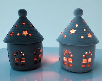 Casa - Concrete tealight house | fireproof | felt feet | cozy atmosphere | Christmas time | elf house | candle holder | Advent