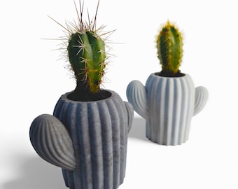 Cactus - Cactus made of high-strength concrete | waterproof and therefore perfect for succulents or other plants | in grey & anthracite
