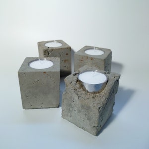 Concrete tealight holder candlestick rustic tealights maxi stainless steel exclusive natural stone cement concrete wax candle light lamp