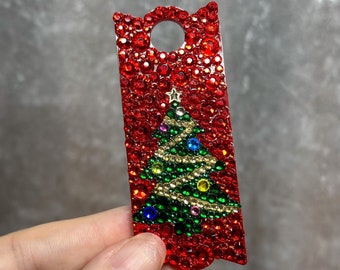 Strass feestelijke kerstboom vakantie beker topper, beker naamplaatje voor Stanley H2.0-serie