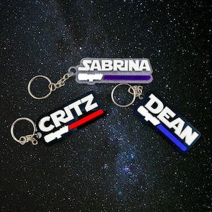 Personalized Lightsaber Name Keychain