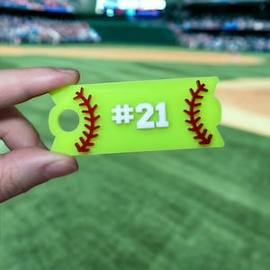 Softball Baseball Tumbler Topper, H2.0 Series, Tumbler Tag, Name Plate
