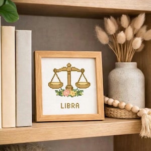 Libra Zodiac Cross-Stitch Pattern