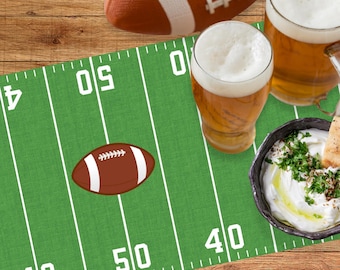 Football Party Table Runner, Football Party Tablecloth, Bowl Gameday Decor, Cotton Table Runner, Football Field Decor, Super Watch Party