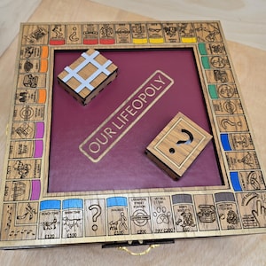 Luxus Voll personalisierte Holz Customopoly mit Plattenspieler, Bank und Geld Organisatoren