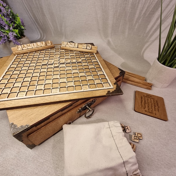 Luxe houten scrabble met draaischijf