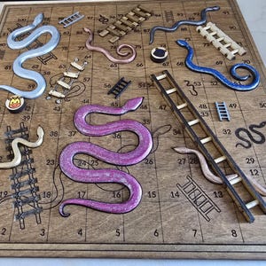 Wooden Snakes and Ladders Game - Etsy